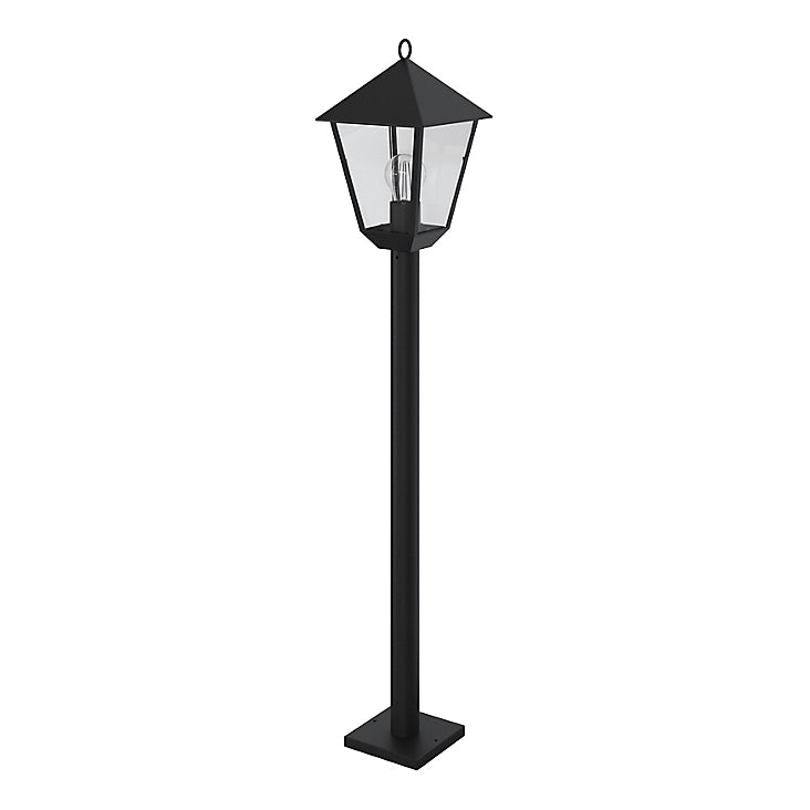 GoodHome Lantern Black Mains-powered 1 lamp Outdoor 4 faces Post light (H)1100mm-9222