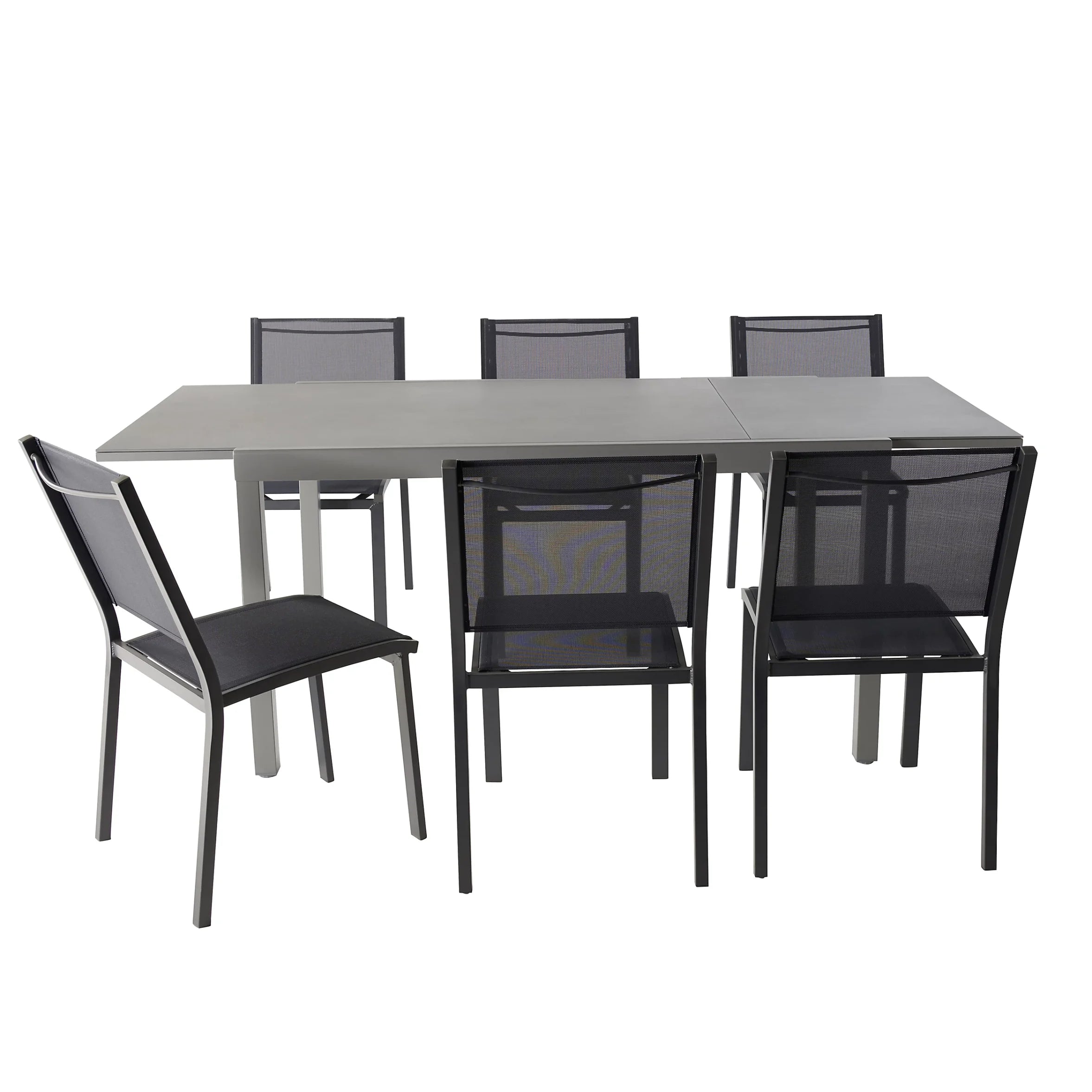 GoodHome Moorea Steel grey Metal 6 seater Dining set - Garden Furniture set - X-Display 4902