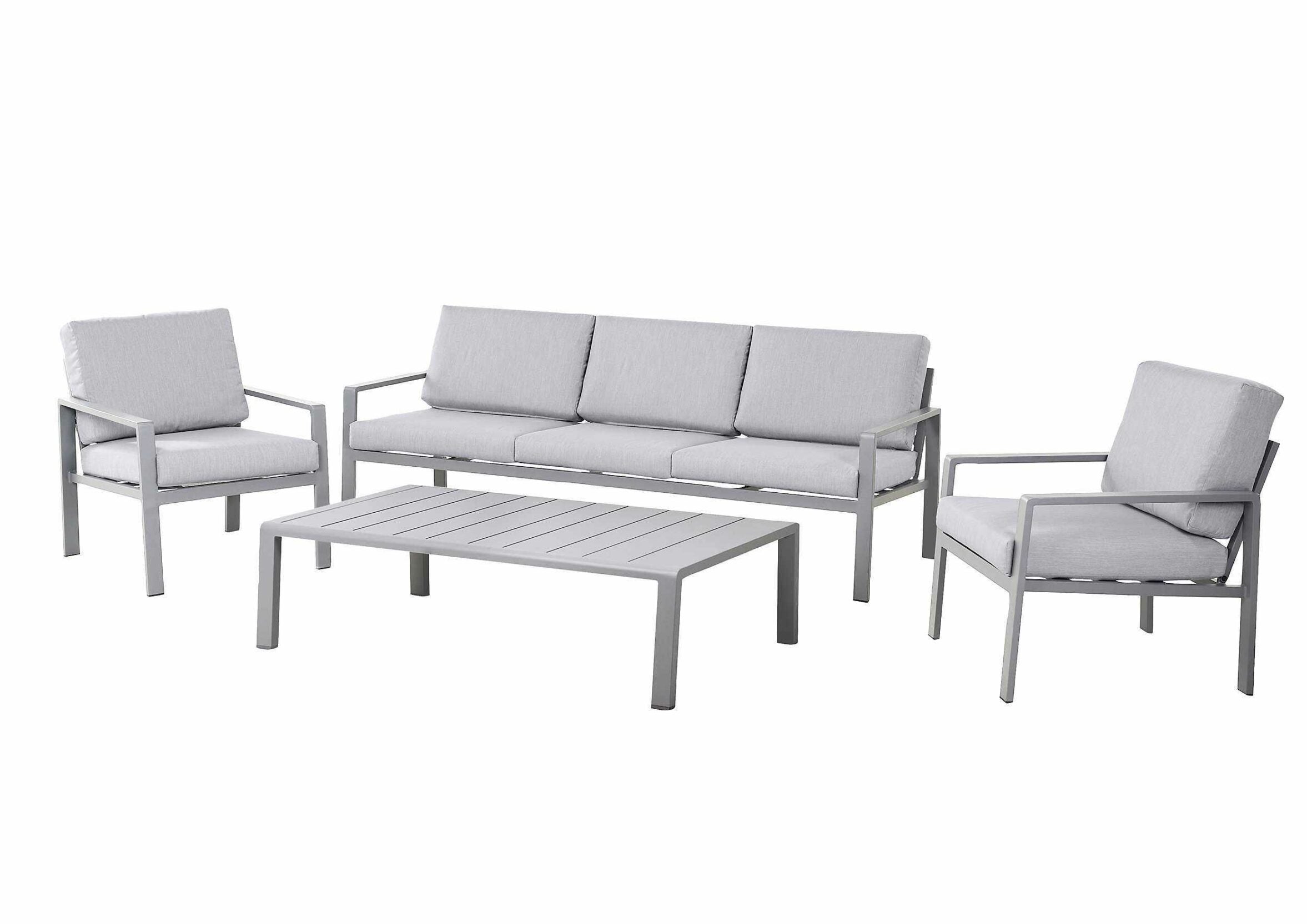 GoodHome Moorea Steel grey 5 Seater Coffee set- Garden Furniture -7639