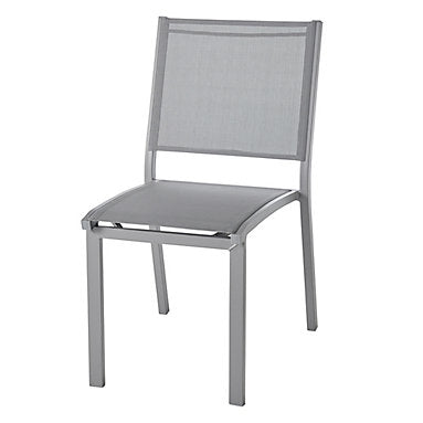 GoodHome Moorea Steel grey Metal Chair Aluminium - Light cosmetic marks - 7004