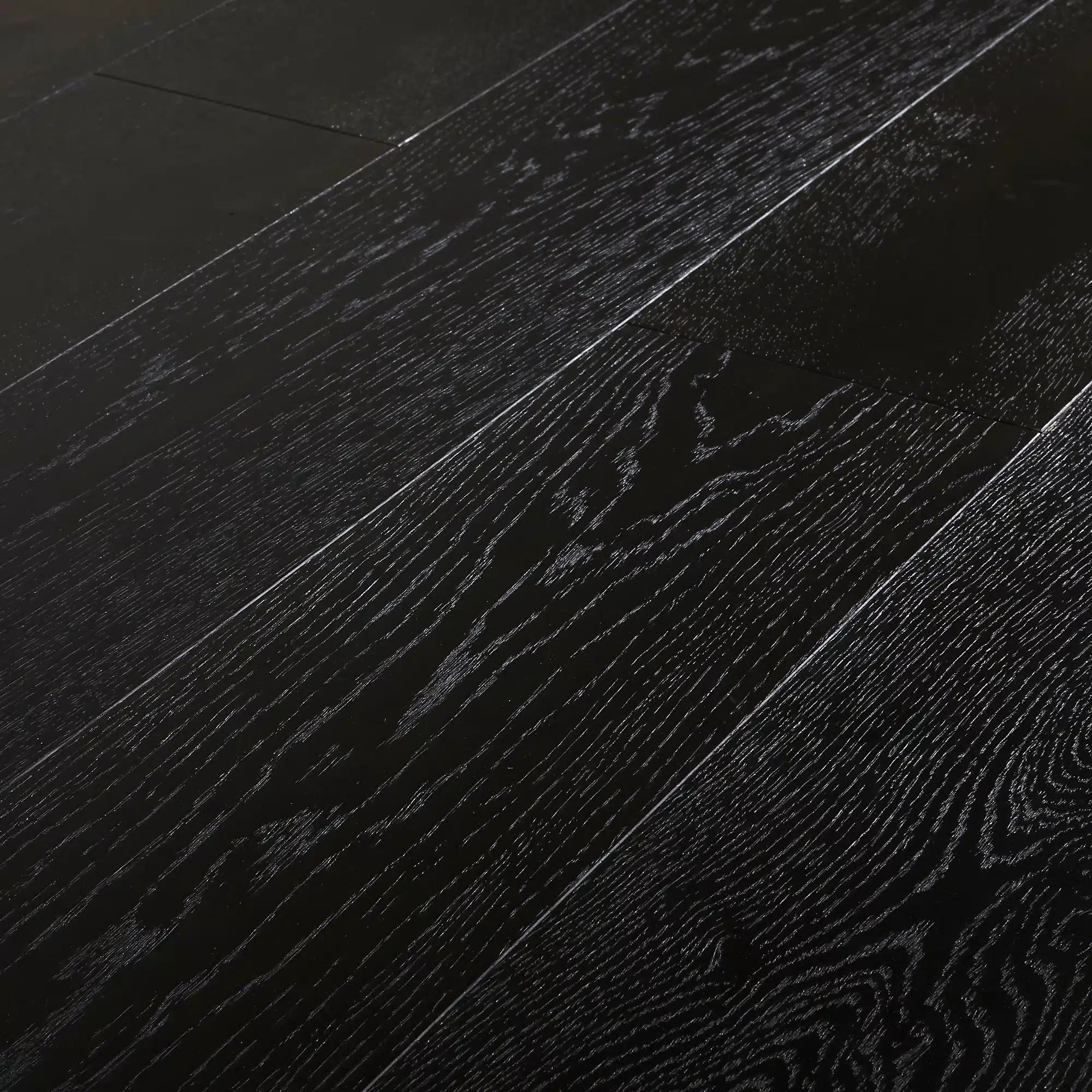 GoodHome - Herringbone Black Oak Real wood top layer flooring, 1.94m² Pack 7250
