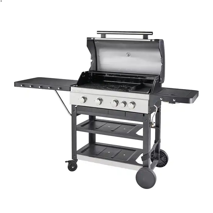 GoodHome Owsley 4.1 Black 4 burner Gas Barbecue +1 Side Burner Outdoor Grill 7896