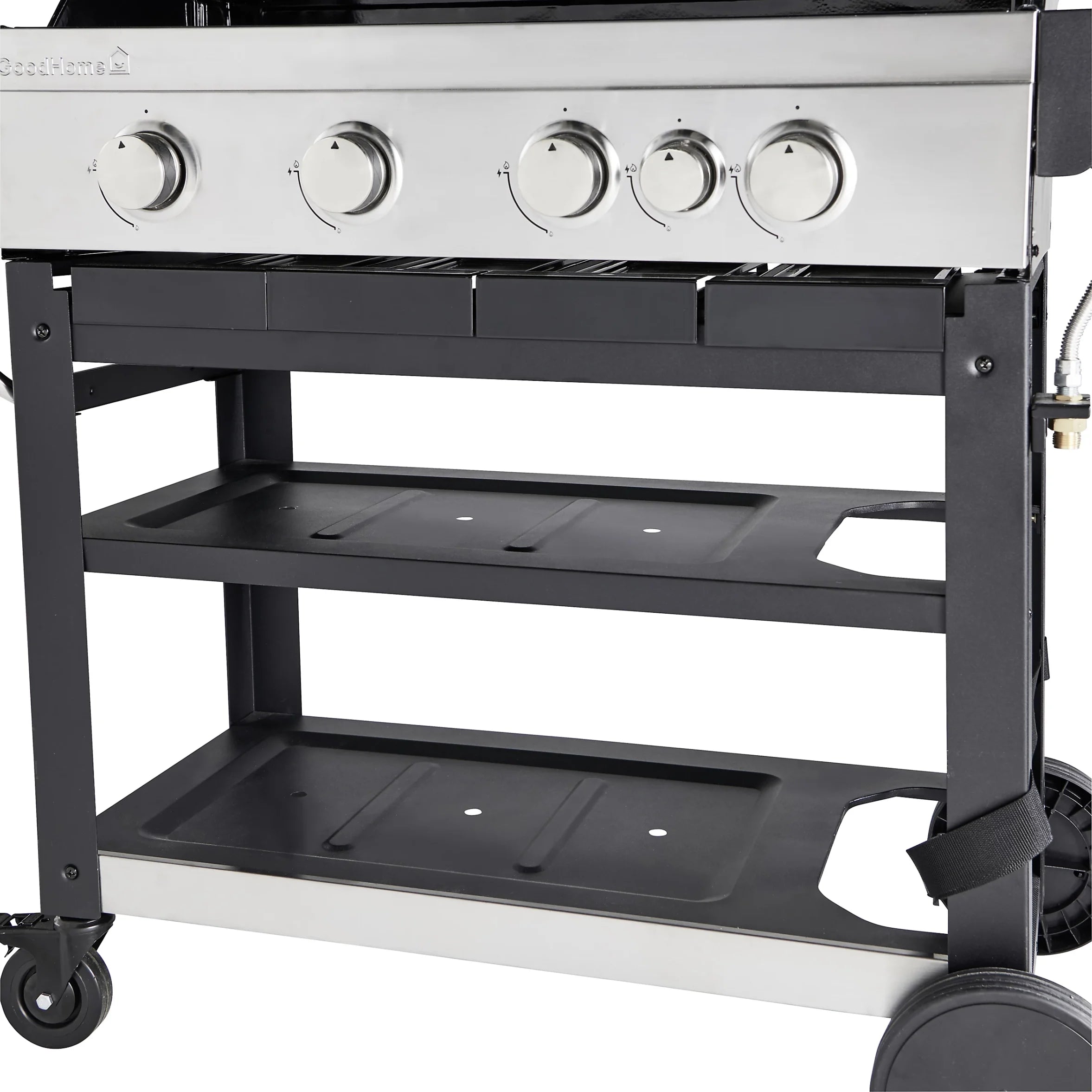GoodHome Owsley 4.1 Black 4 burner Gas Barbecue +1 Side Burner Outdoor Grill Cosmetic Mark 1010