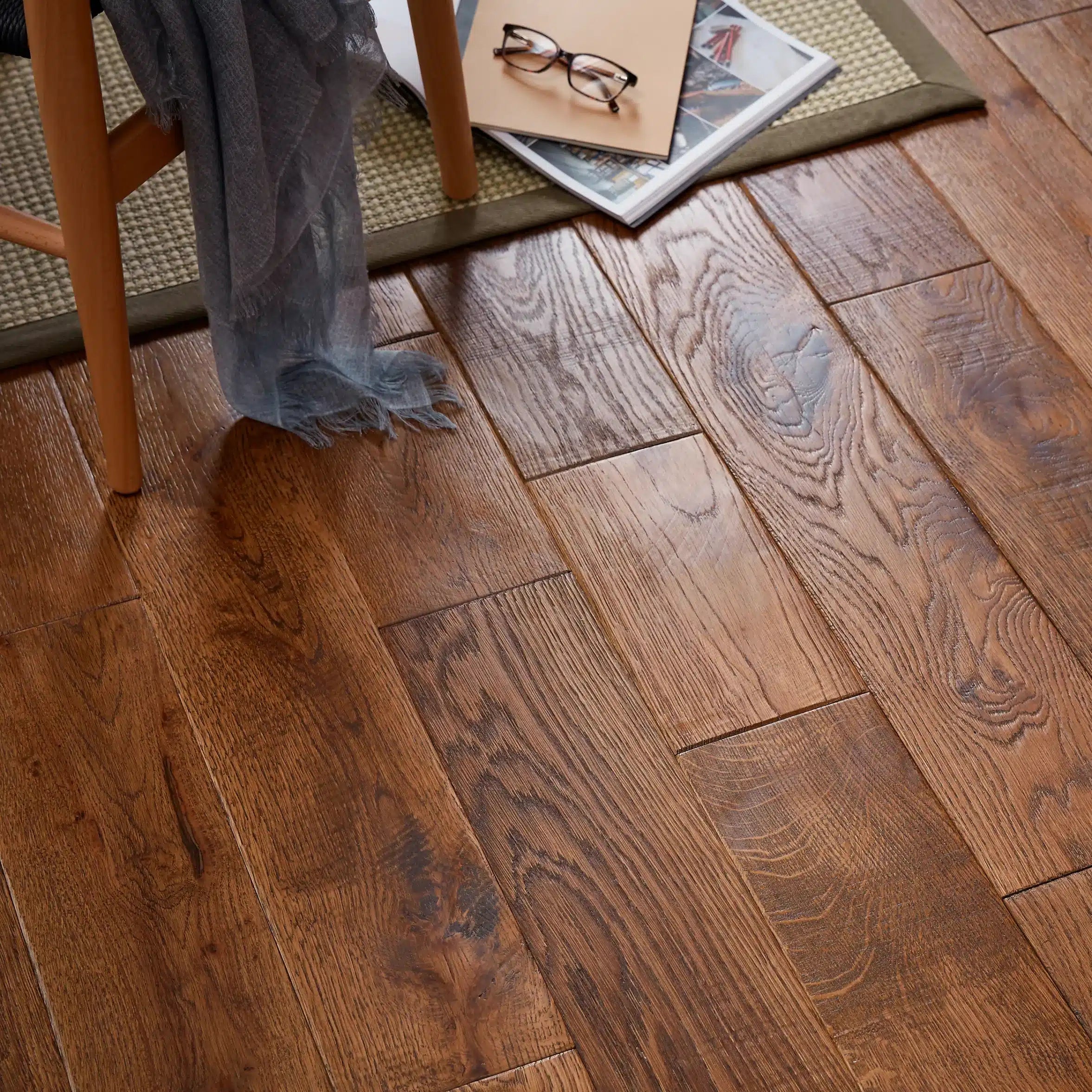 GoodHome Skanor wide Natural Oak Solid wood Flooring, 1.8m² Set 7410