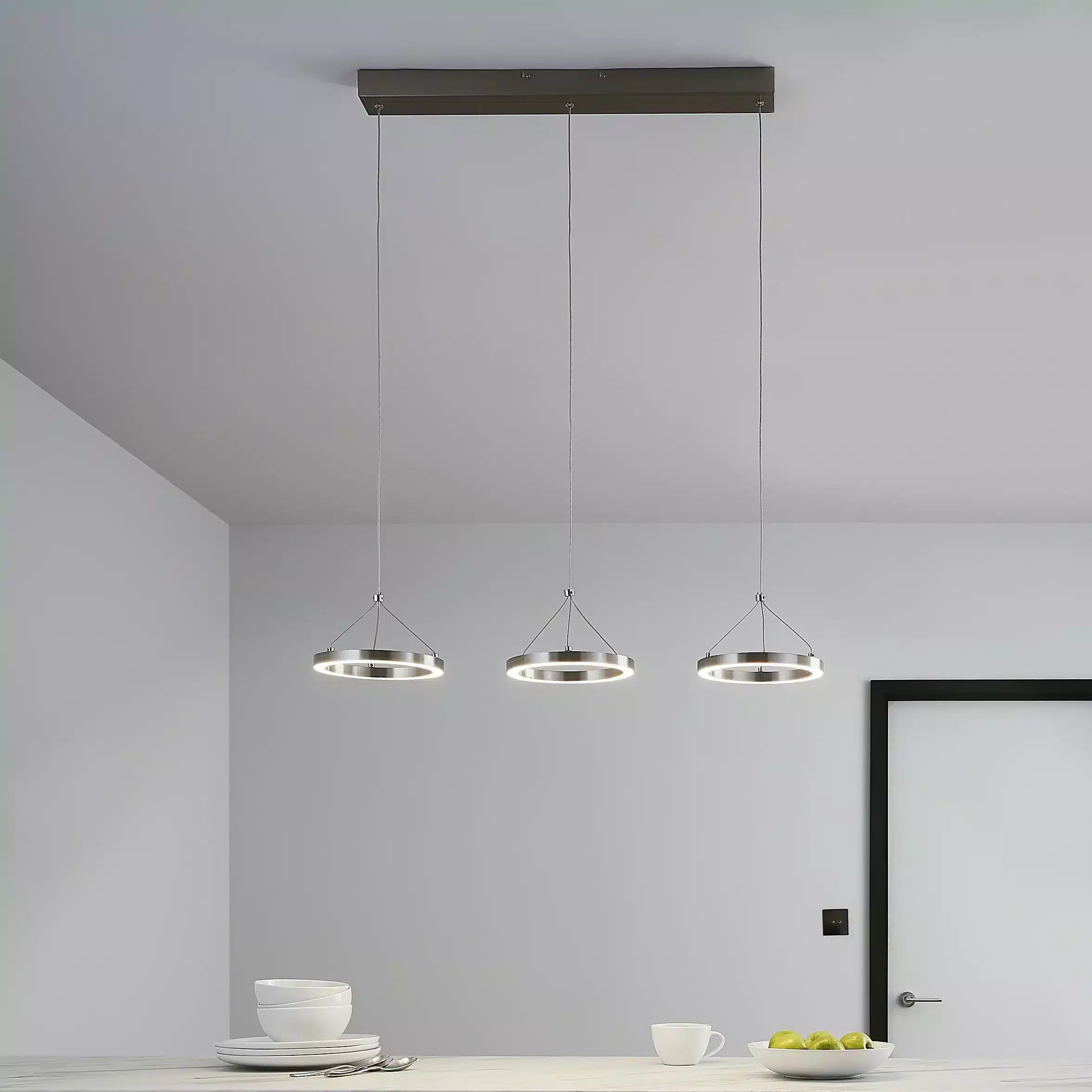 GoodHome Taphao Chrome effect 3 Lamp Pendant ceiling light-4083
