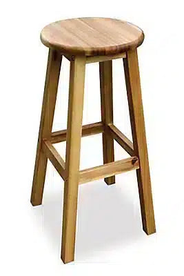 GoodHome Virginia Natural Wooden Stool, Pack of 2 9812