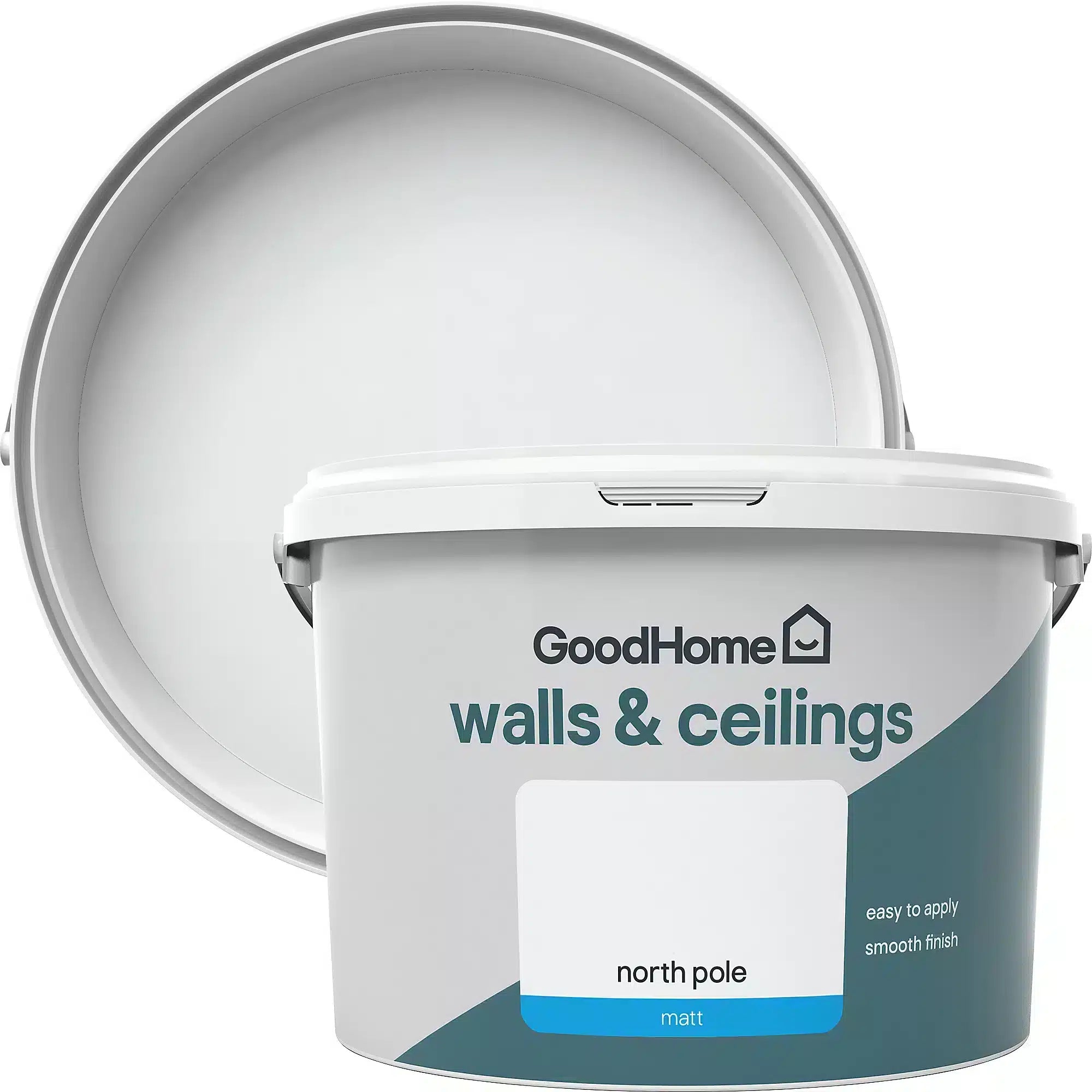 GoodHome Walls & ceilings North pole Matt Emulsion paint, 2.5L 1001