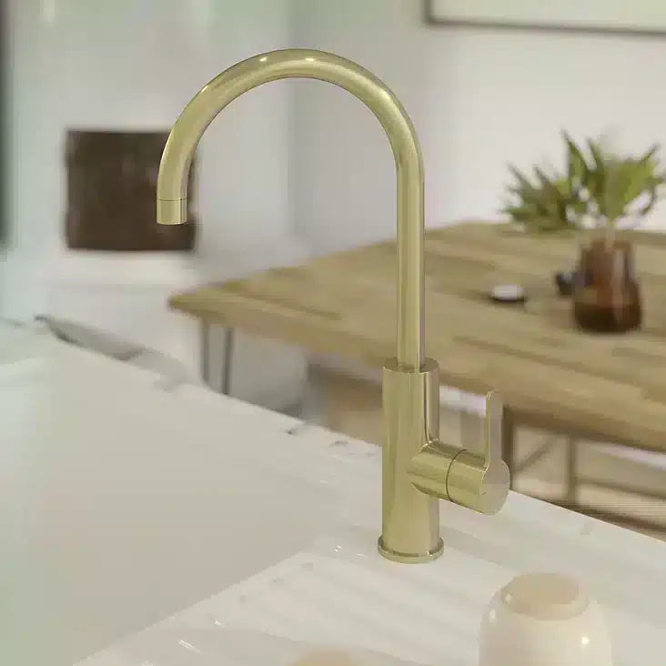 GoodHome Zanthe Brass effect Kitchen Side lever Tap 2760
