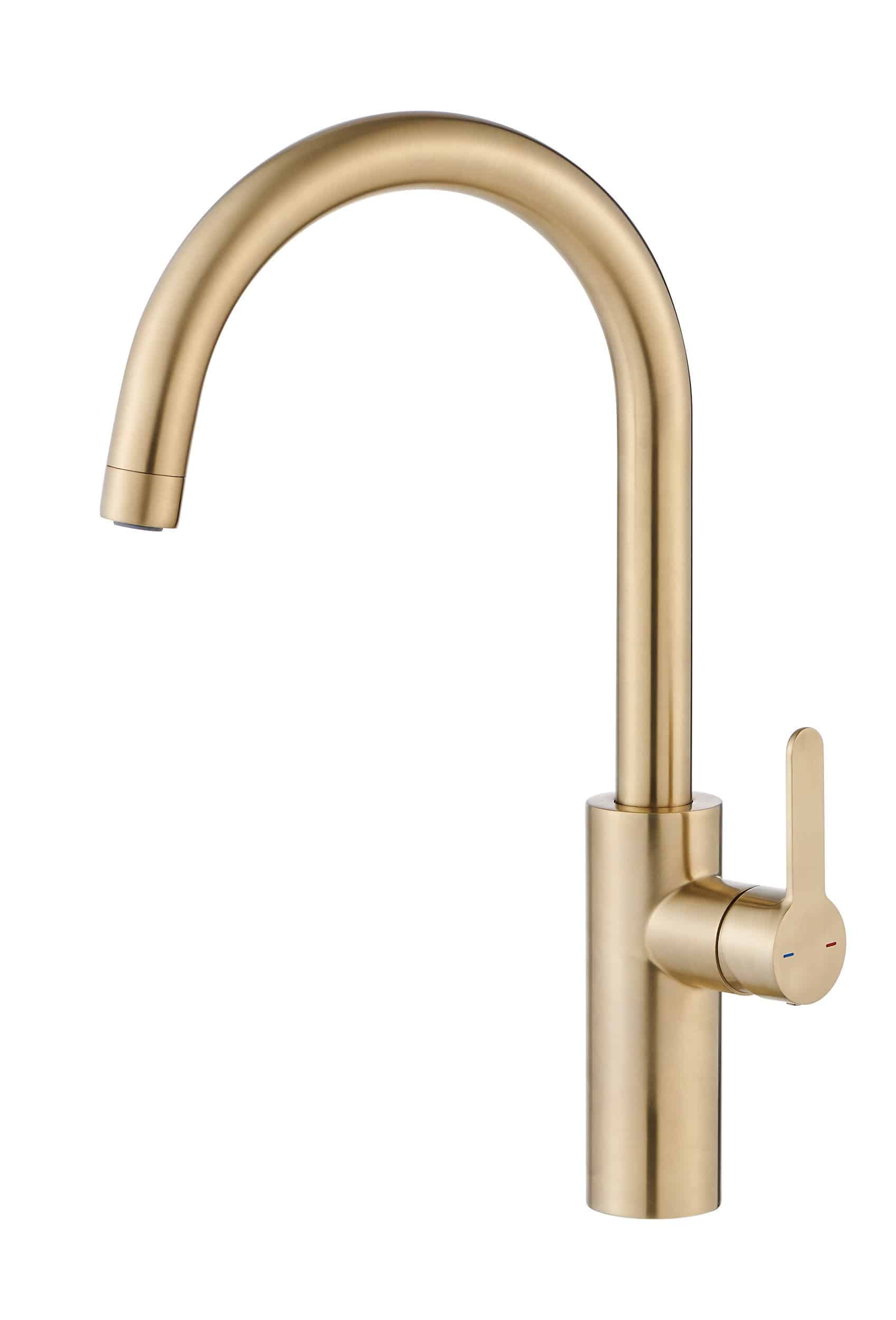 GoodHome Zanthe Brass effect Kitchen Side lever Tap 4346