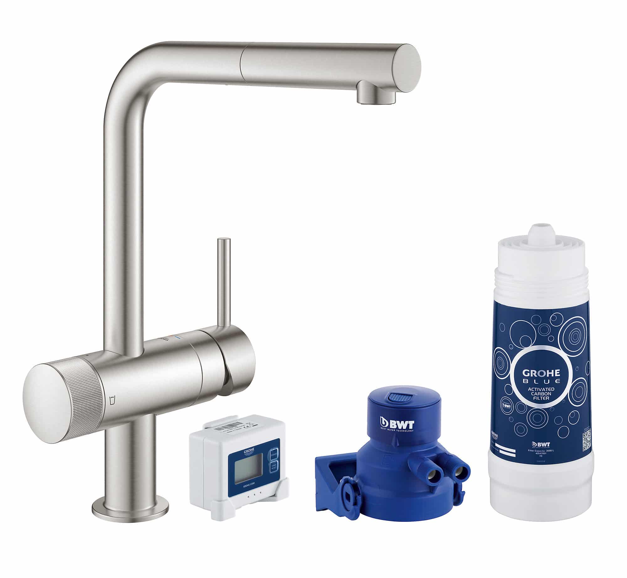 Grohe Blue Pure Stainless steel effect Chrome-plated Filter tap-5502