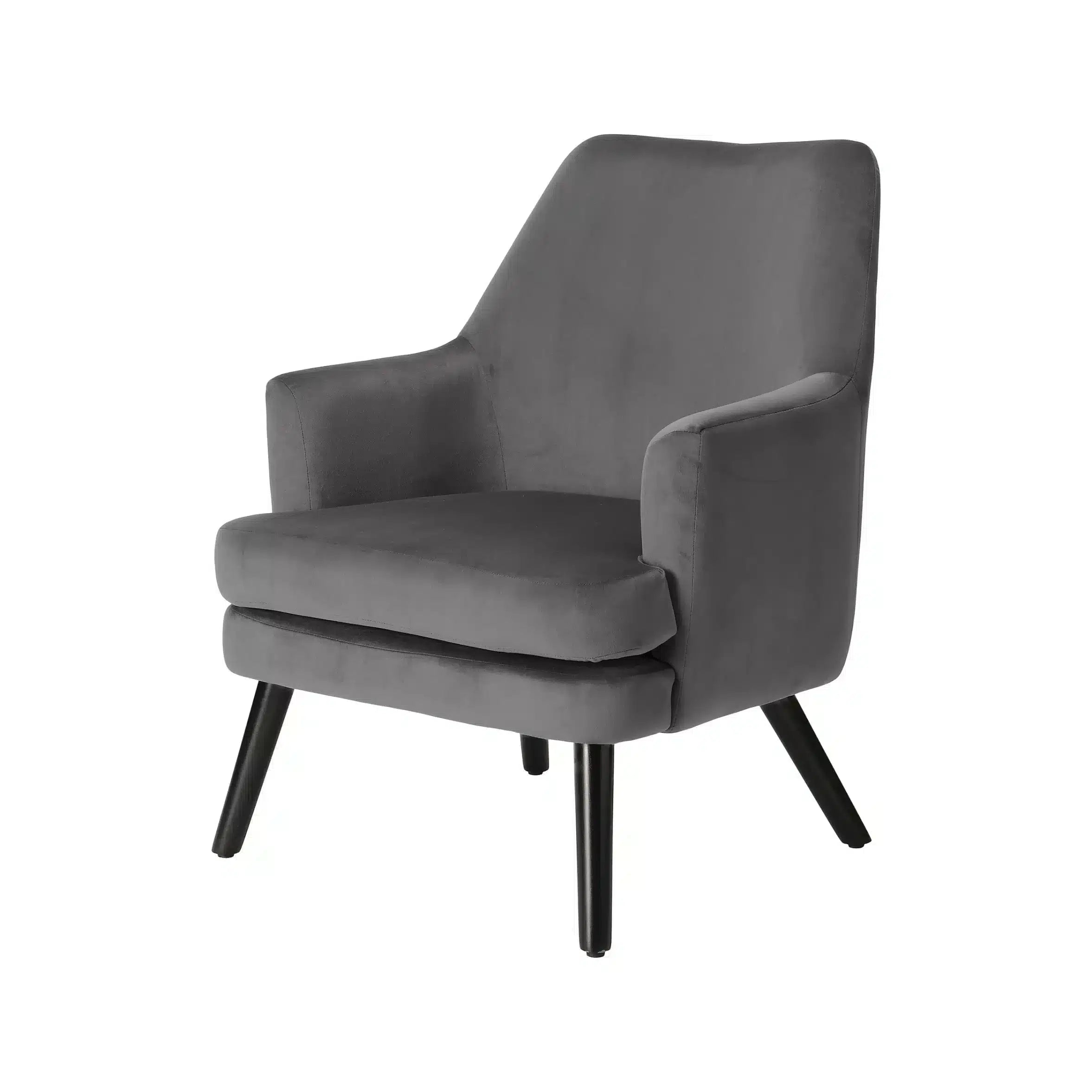 Kenver Dark grey Velvet effect Relaxer chair (H)895mm (W)720mm (D)735mm 0572