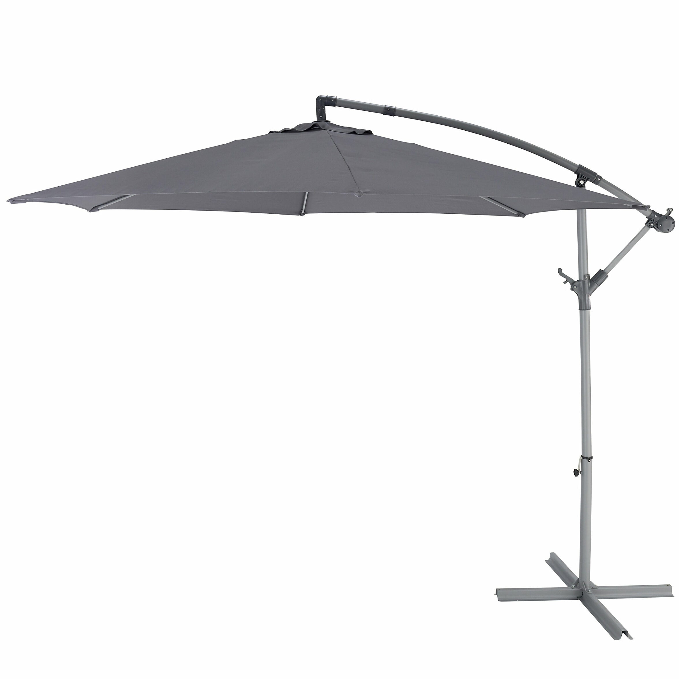 Malta 2.98m Steel grey Overhanging parasol (Grey) garden - Garden Parasol 5862 NEW