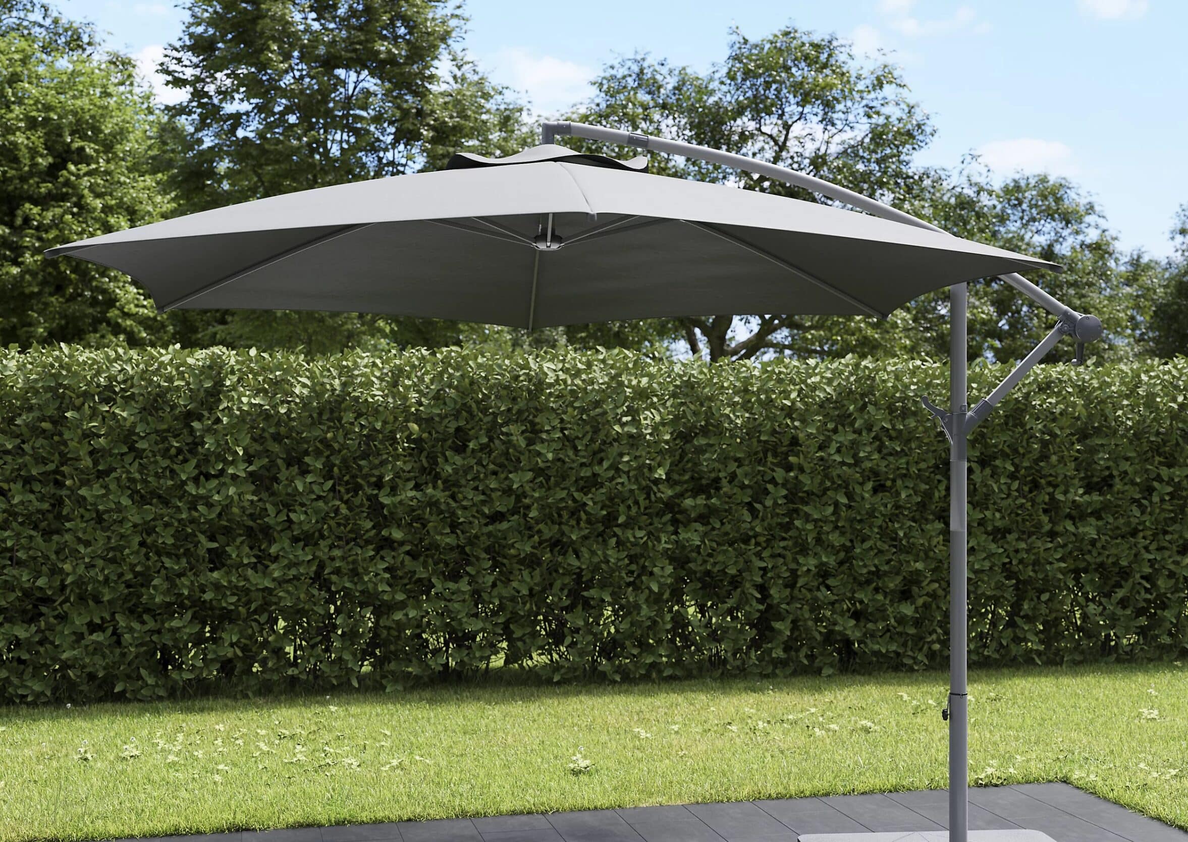Malta 2.98m Steel grey Overhanging parasol (Grey) garden - Garden Parasol 5862 NEW