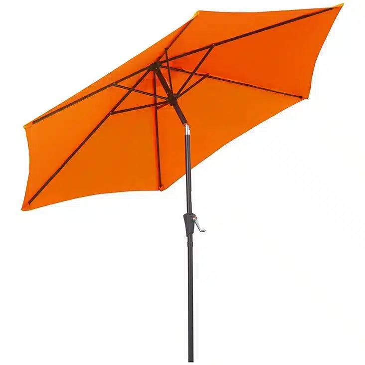 Outsunny Patio Umbrella Parasol Sun Shade Garden Aluminium Orange 2.7M 0614