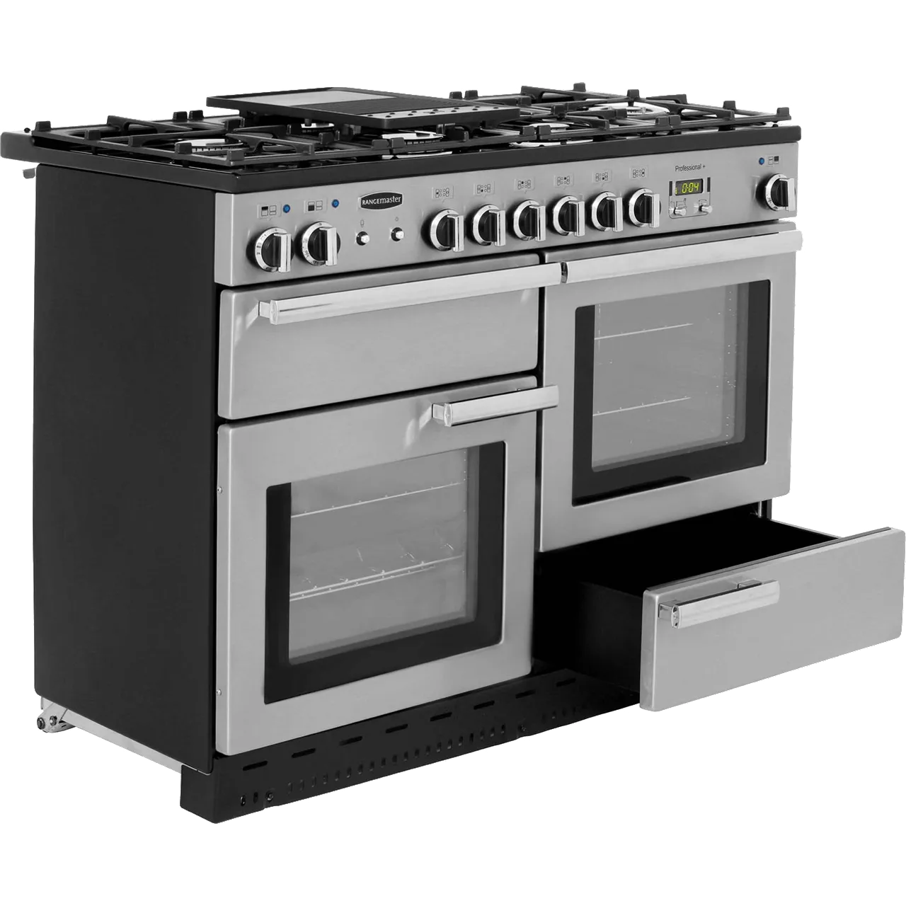 Rangemaster PROP110DFFSS/C Freestanding Electric Range cooker with Gas Hob Stainless steel effect 4327