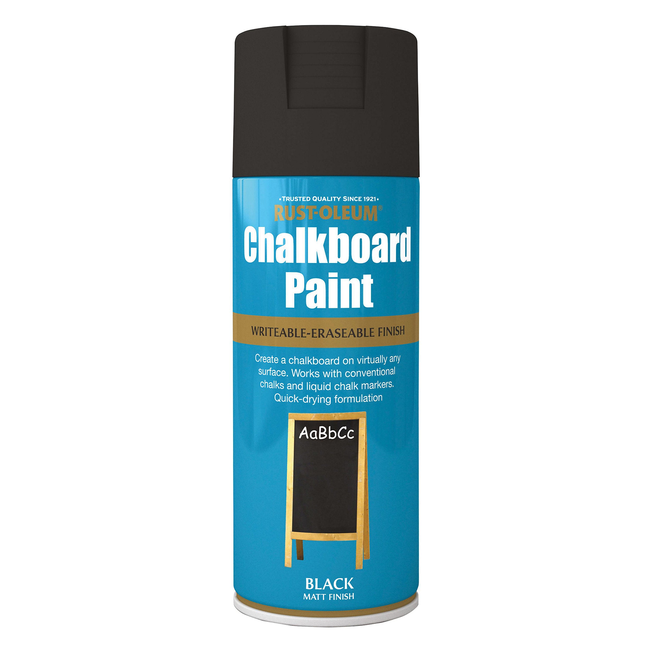 Rust-Oleum Chalkboard Black Matt Multi-surface Spray paint, 400ml 0596