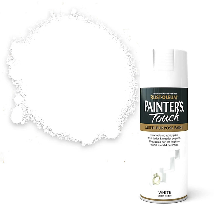 Rust-Oleum Painter's Touch White Gloss Multi-surface Decorative spray paint, 400ml-0121