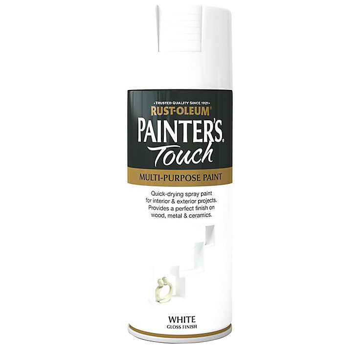 Rust-Oleum Painter's Touch White Gloss Multi-surface Decorative spray paint, 400ml- 0121