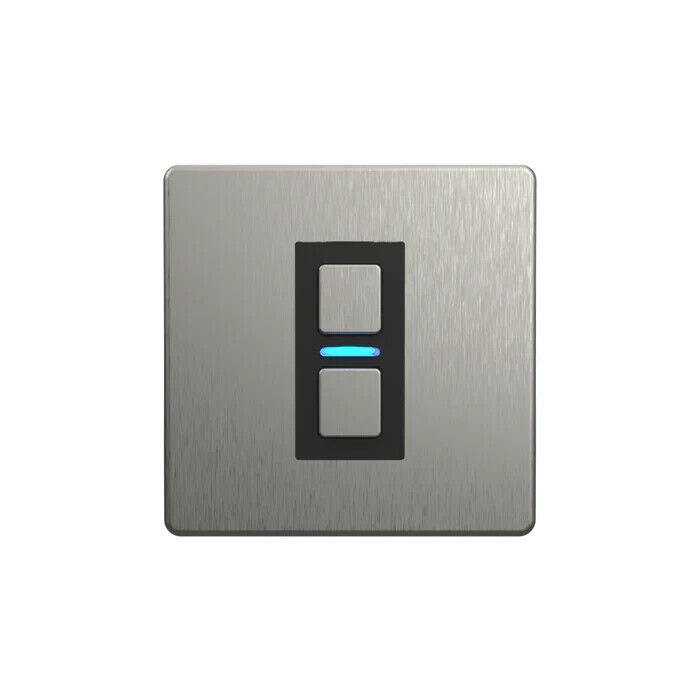 Lightwave L21 Smart Dimmer, 1 Gang, Stainless Steel - Works with Alexa, Google Assistant, HomeKit. iOS & Android Compatible-3364