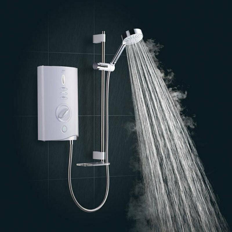 Mira Sport Max Airboost White Chrome effect Electric Shower, 10.8kW 1.1746.008 - 9533