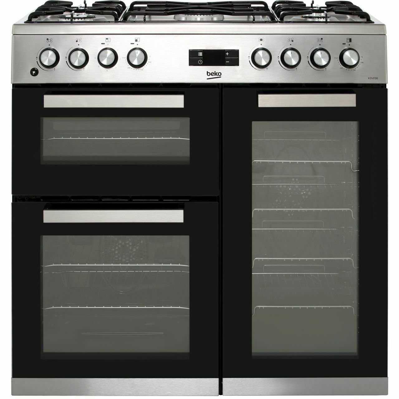 Beko KDVF90X 90cm 5 Burners A/A Dual Fuel Range Cooker Stainless Steel New 3922