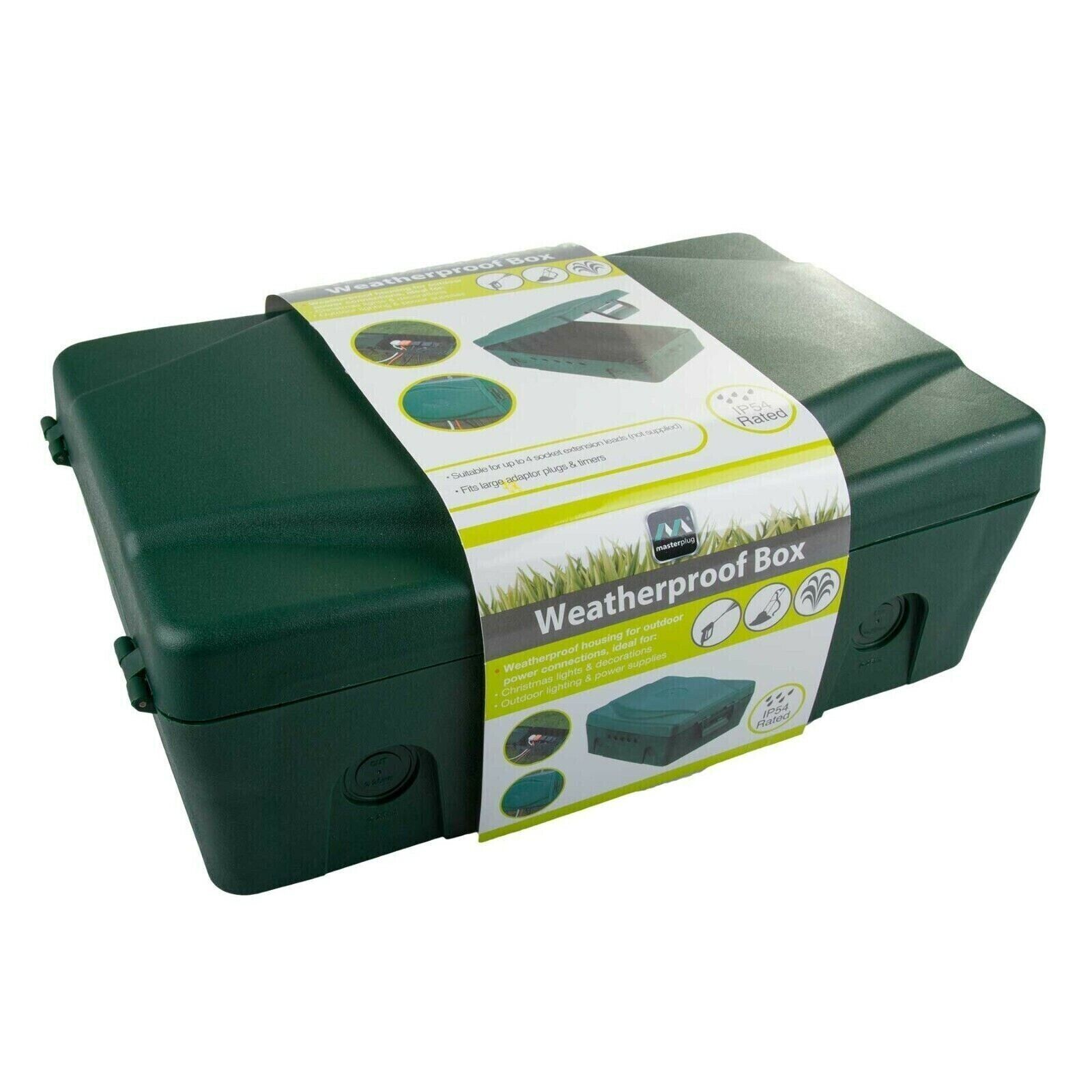 Masterplug IP54 Outdoor Weatherproof Enclosure Box -Green (WBXG)-0758