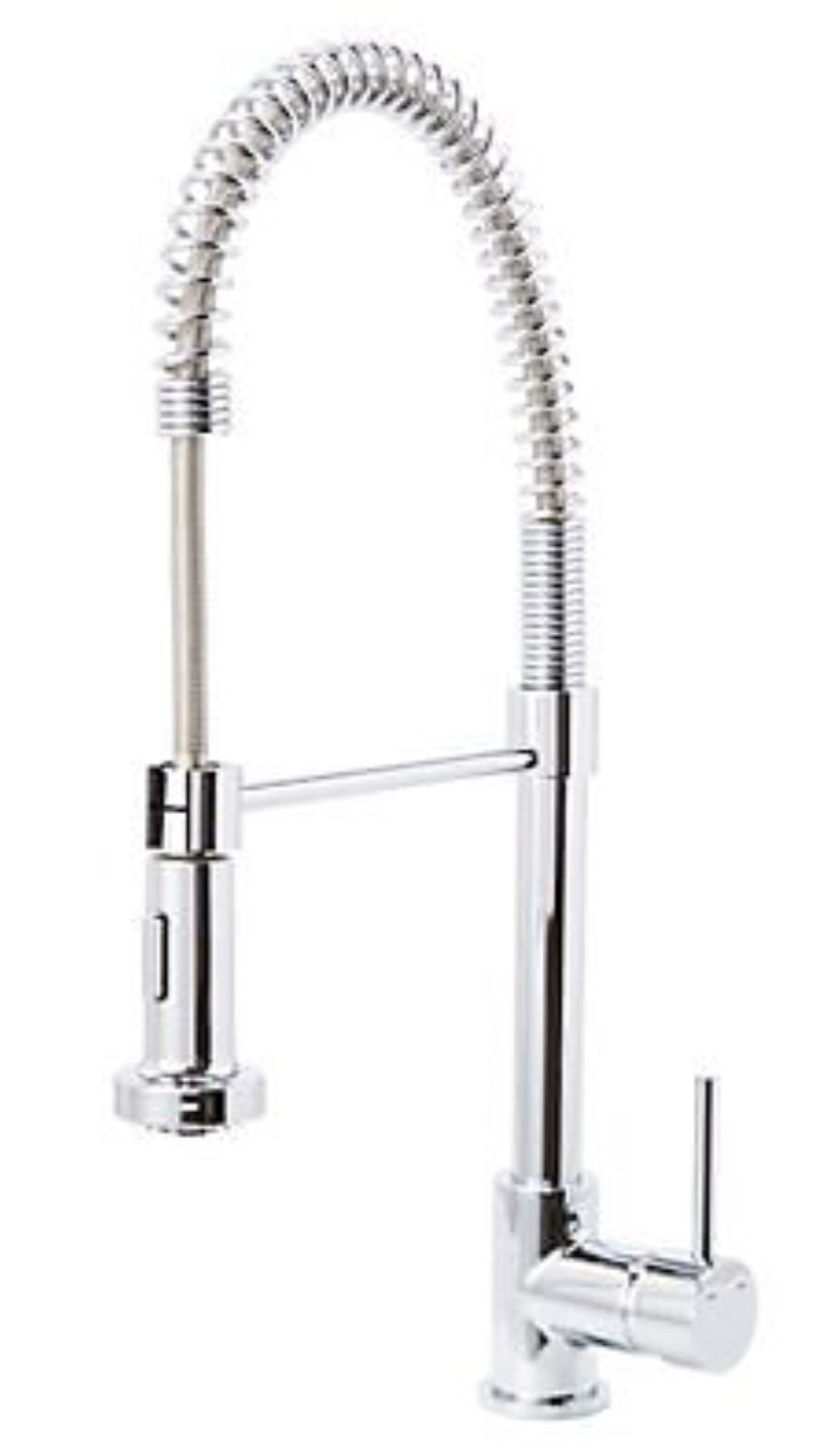 Barbon Chrome effect Modern Kitchen Spring neck Pull Out Mixer tap 9849