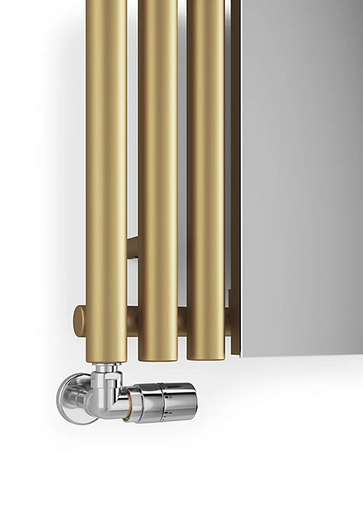 Terma Rolo Mirror Matt brass Vertical Designer Radiator, (W)590mm x (H)1800mm- 5904