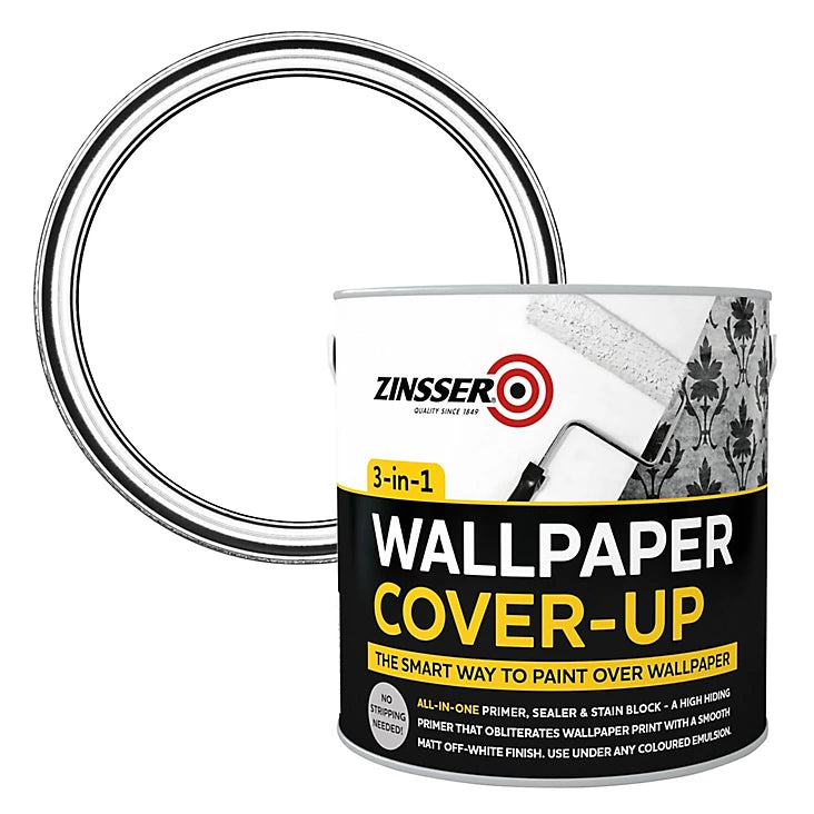 Zinsser 3-in-1 Off white Wallpaper Matt Cover-up paint, 2.5L-4021